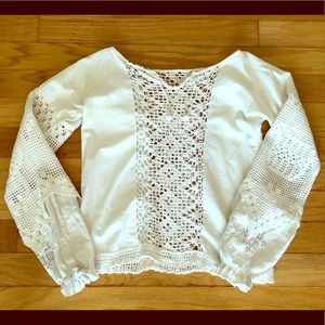 PLACE NATIONALE Broderie Anglaise white lace top